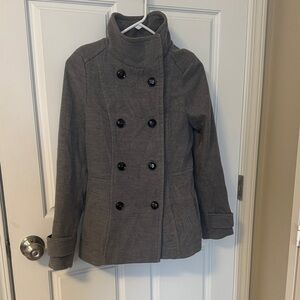 H&M Charcoal Double-Breasted Pea Coat